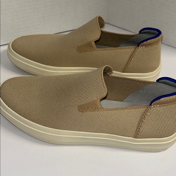 Rothy's Beige Slip-On Sneakers with Blue Accent - Picture 10 of 16